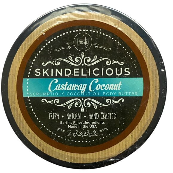 Skindelicious Castaway Coconut Body Butter 8oz  Fresh Natural Moisturizer SEALED - Picture 1 of 6